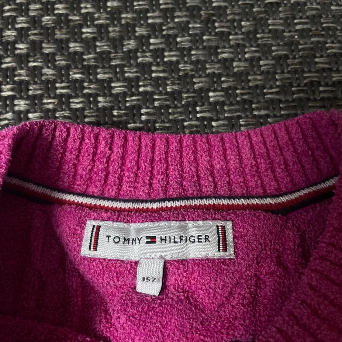 타미힐피거 핑크 자수로고 코튼 케이블 긴팔 니트 152 상품이미지4