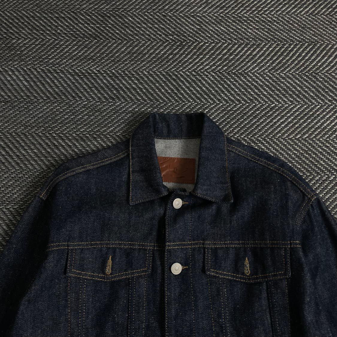 일본 아메카지 빈티지 생지 데님 트러커 자켓o 2958 상품이미지4