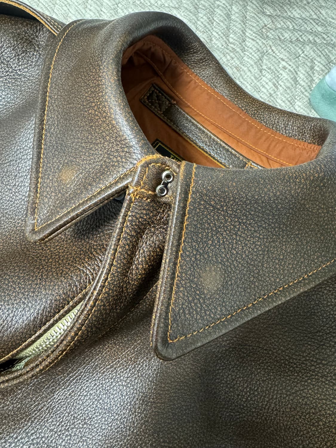 L) 아카펠라클로딩 A-2 자켓 소가죽 40 size 상품이미지5