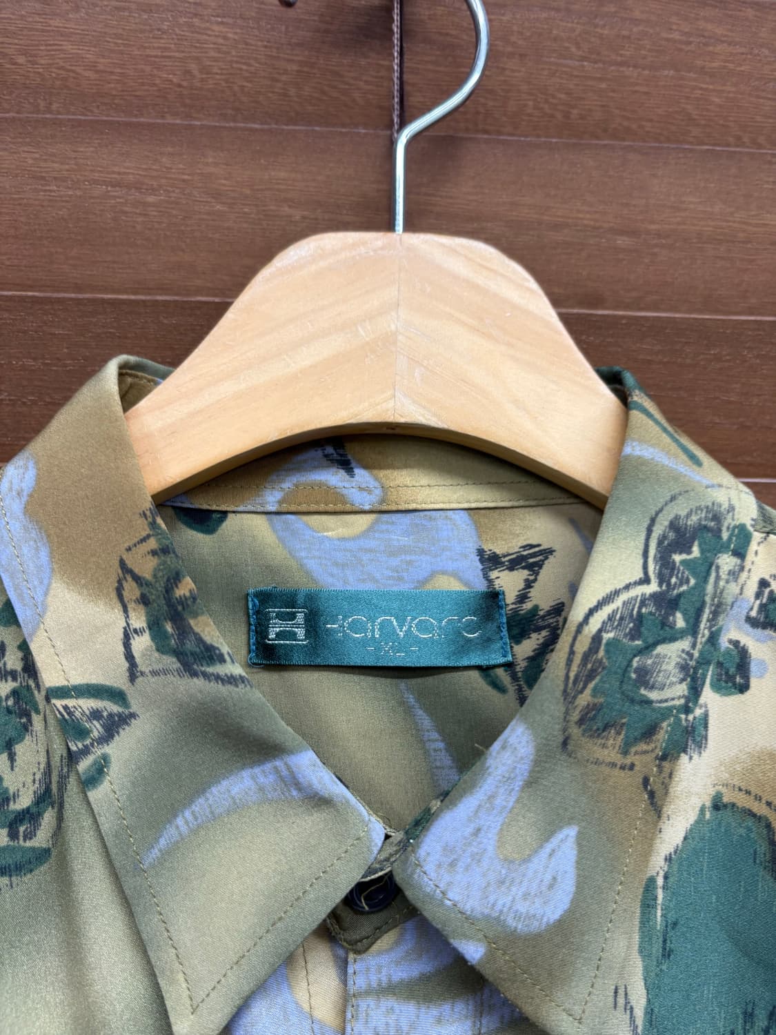 빈티지 기하학 클로버 패턴 셔츠 상품이미지4