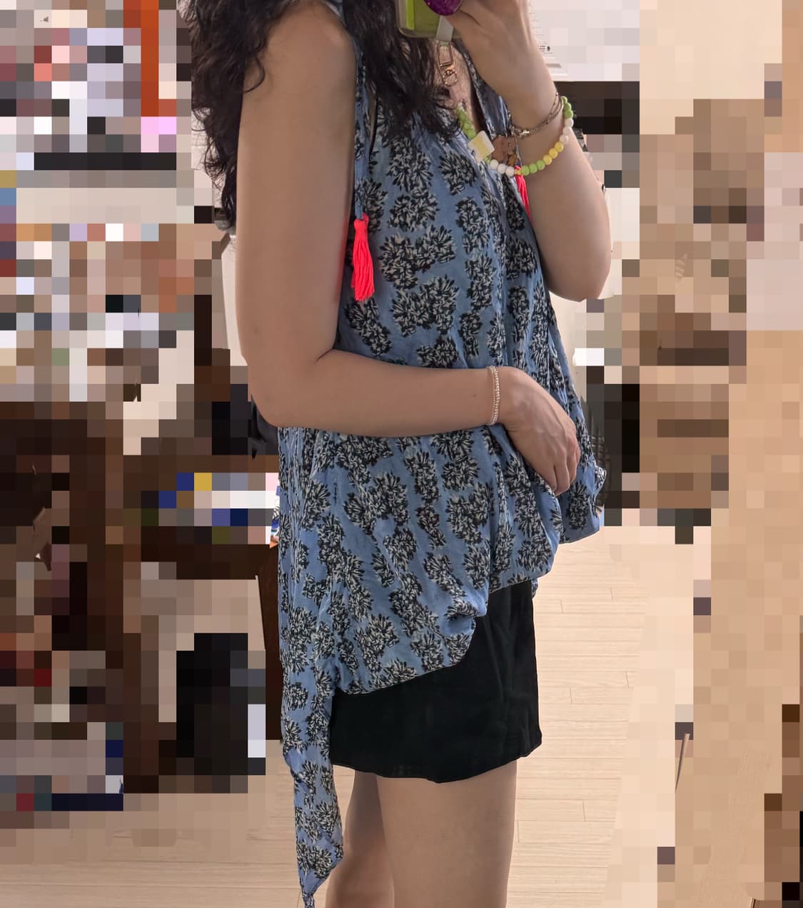 마른55 55 바스타 실크 롱 나시 민소매 블라우스 미니 원피스 산드로 상품이미지4