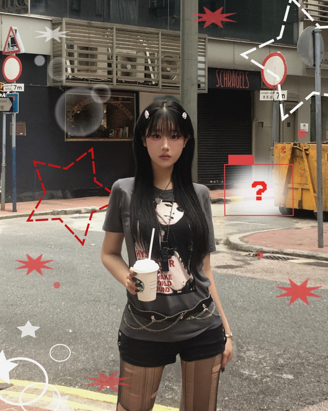 히스테릭글래머 걸프린팅 그레이 반팔티 상품이미지1