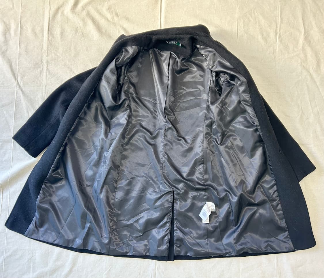 블랙 싱글 울 코트  상품이미지5