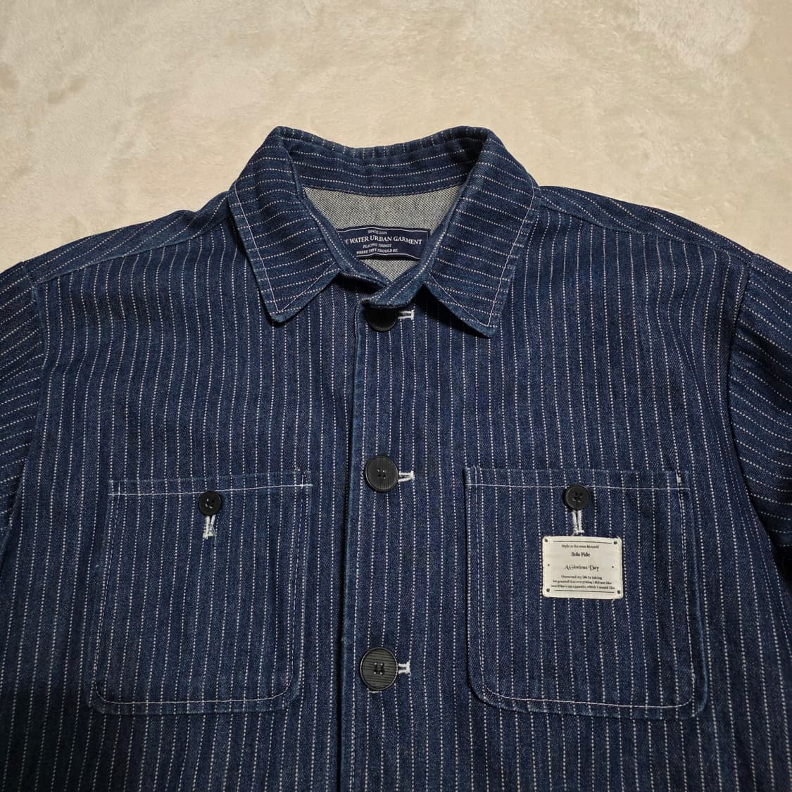 (XL)블루워터어반가먼트 스트라이프 데님 셔츠 자켓 상품이미지2