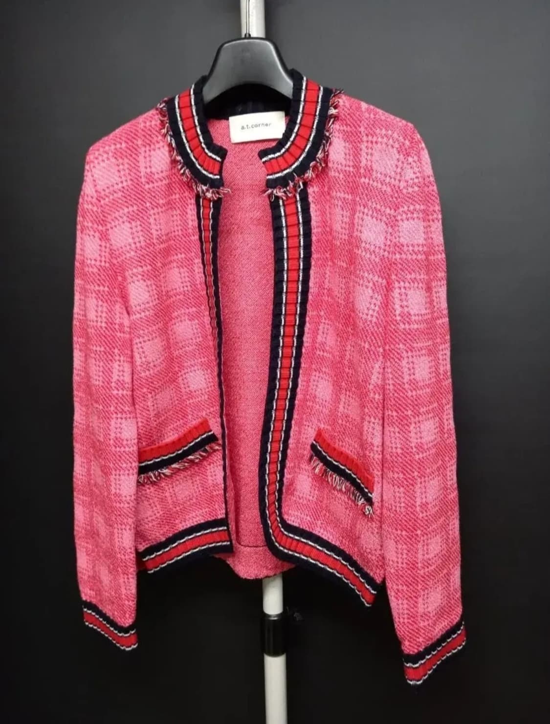 새 엣코너 AT CORNER 춘추 레드 가디건 55 상품이미지4