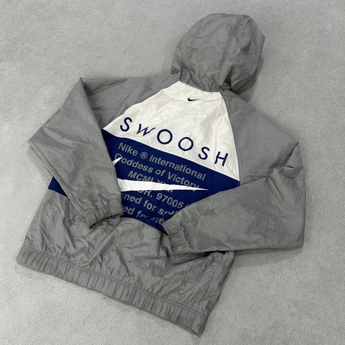 나이키 바람막이 후드 자켓 회색/네이비 m 상품이미지7