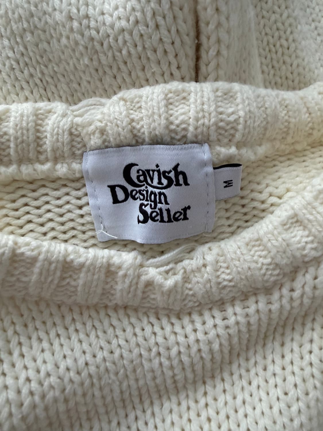 카비시 데미지 스타 니트 아이보리 상품이미지3