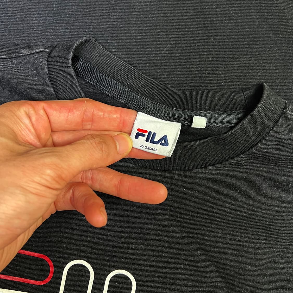 휠라 빅로고 루즈핏 반팔티 XS (실측 S) 상품이미지3