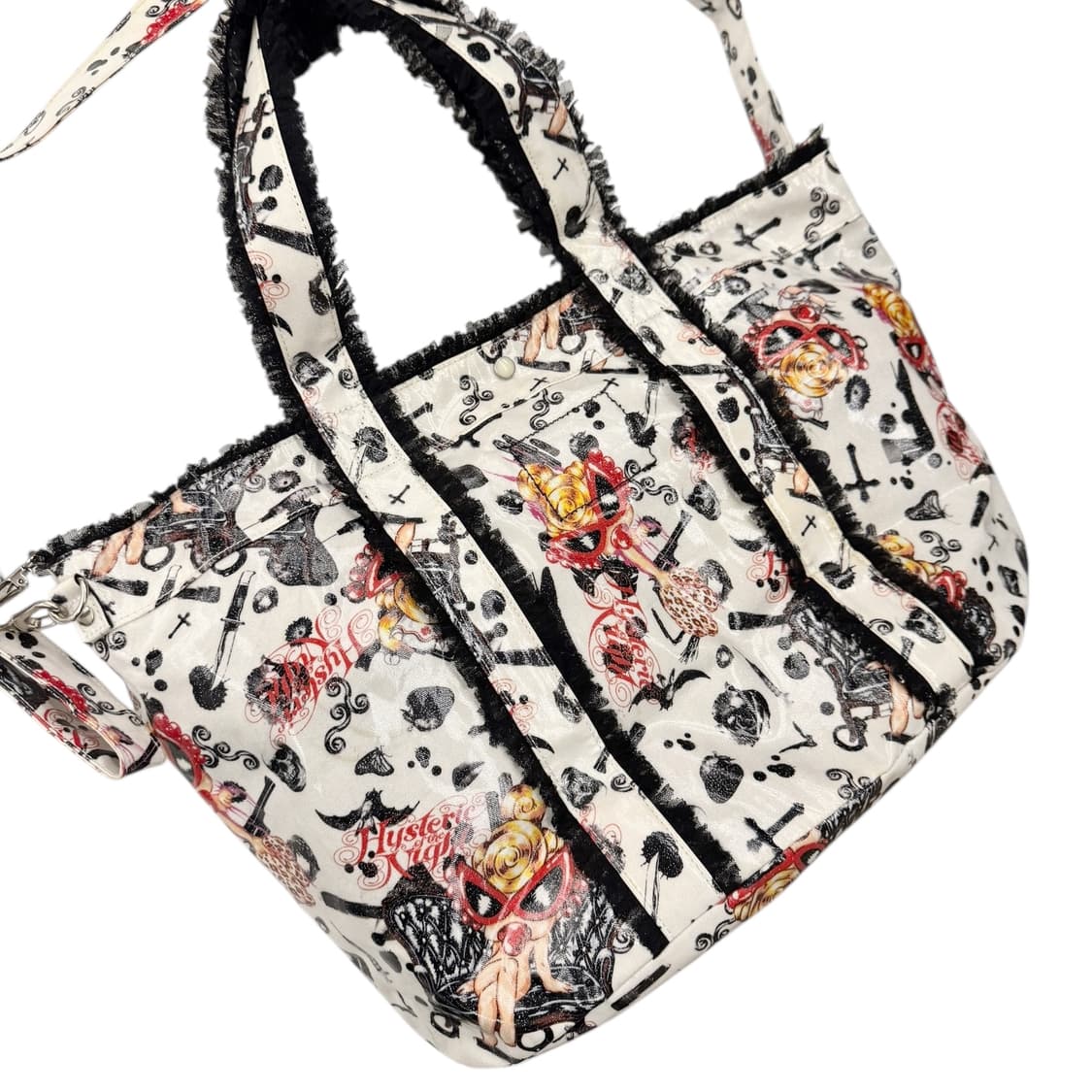 히스테릭글래머 2웨이 PVC 프릴 레이스 숄더백 아이보리 상품이미지5