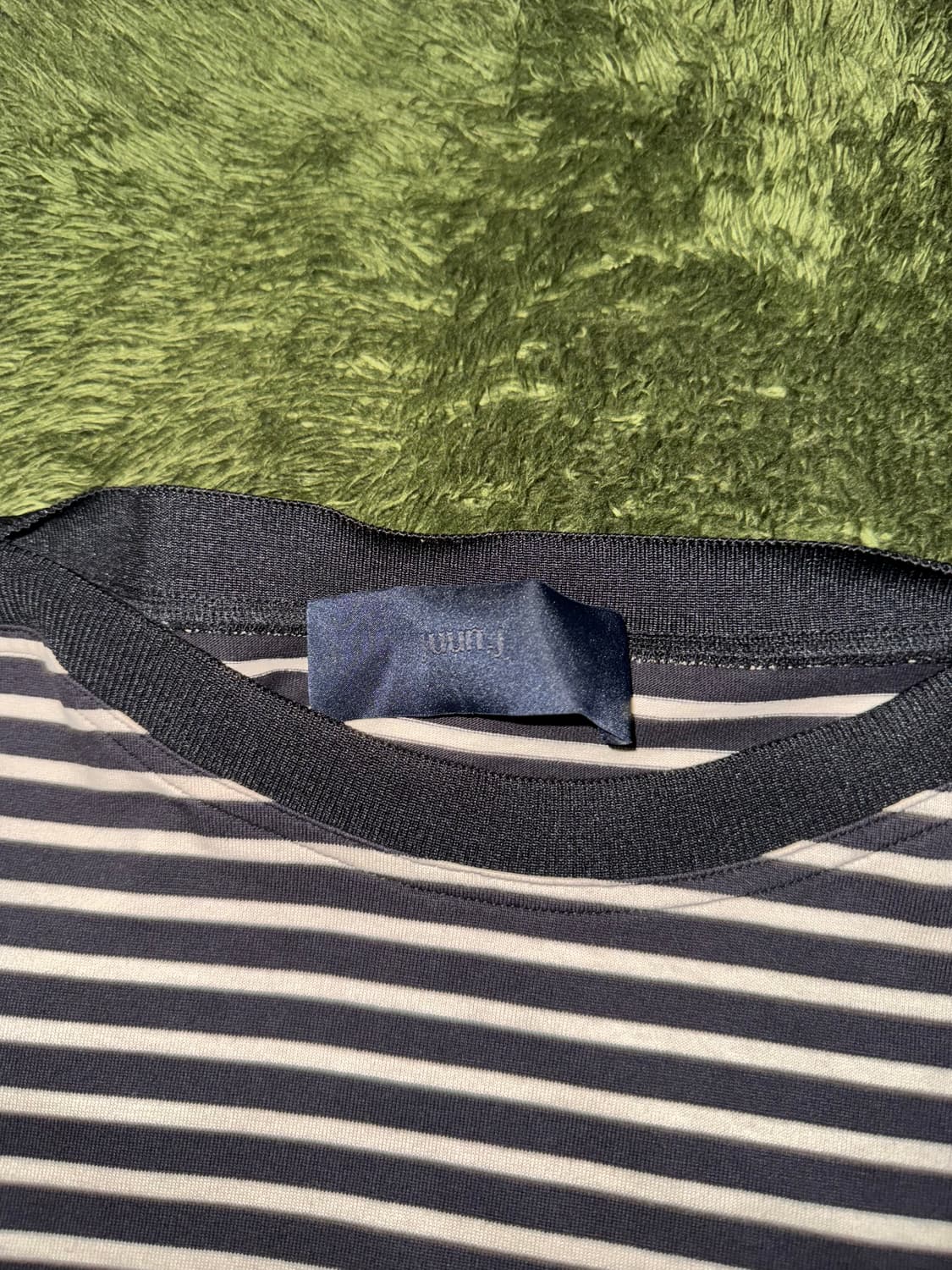 [46] 준지 스트라이프 세미 보트넥 스플릿 햄 티셔츠 상품이미지3