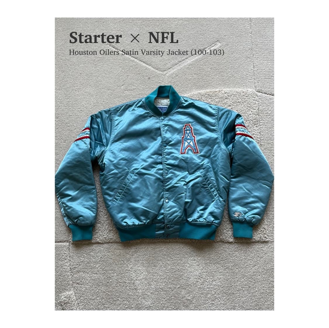 90s Starter x NFL 휴스턴 오일러스 퀄팅자켓(100-103) 상품이미지1
