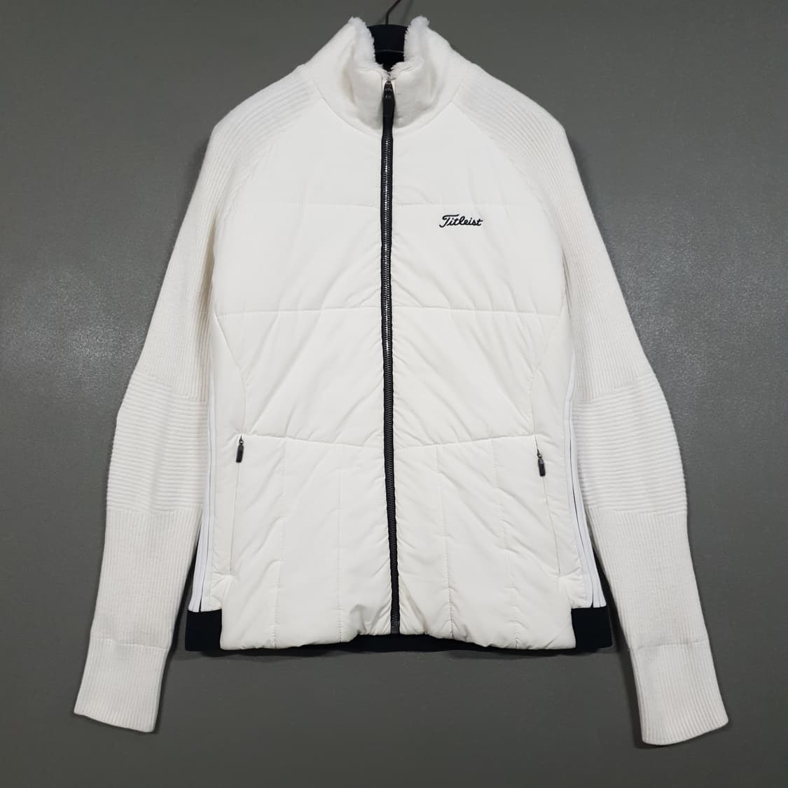 여성 M) 타이틀리스트 골프 니트 경량 패딩 다운 자켓 화이트 상품이미지1