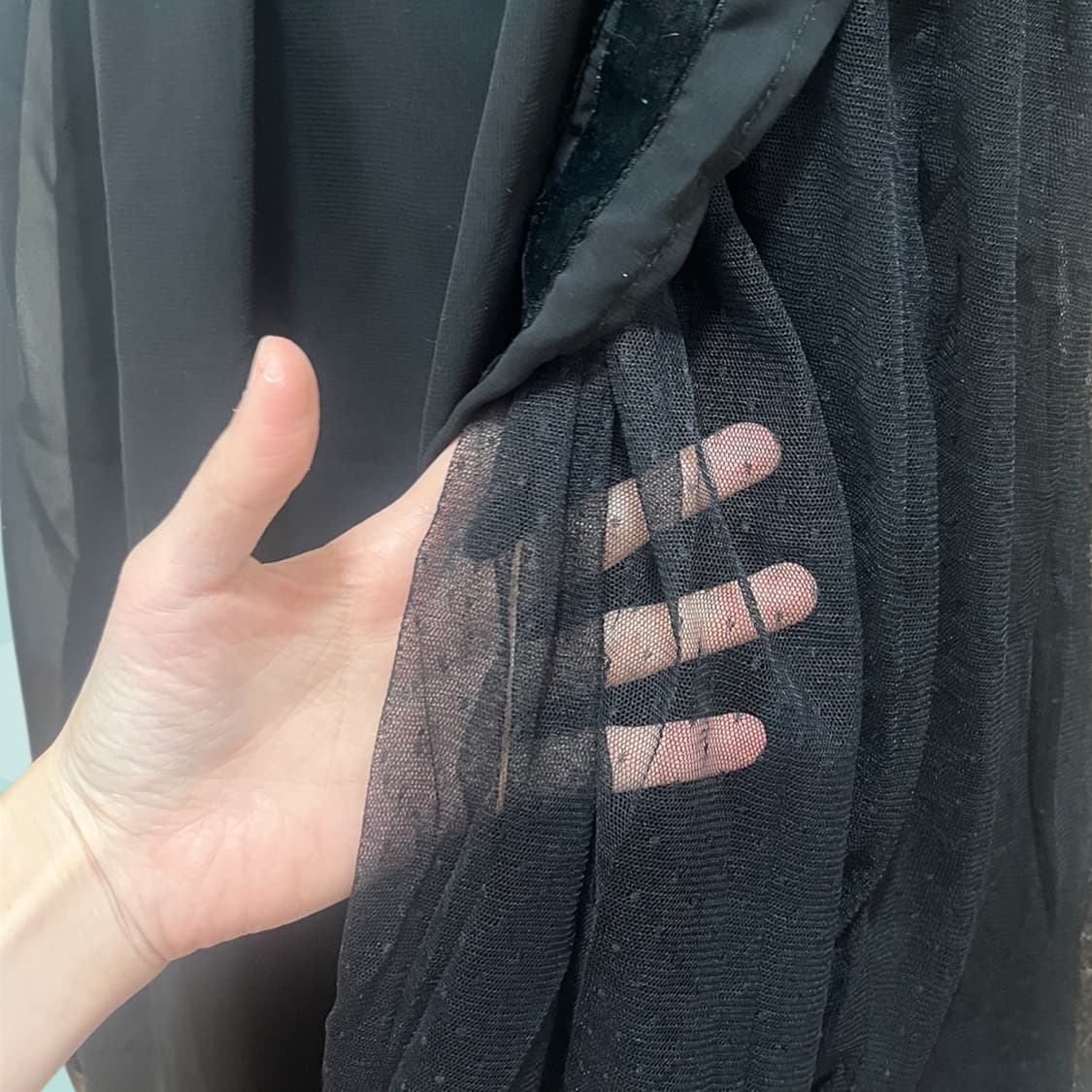 스나오 쿠와하라 블랙 쉬폰 땡땡이 원피스 상품이미지5