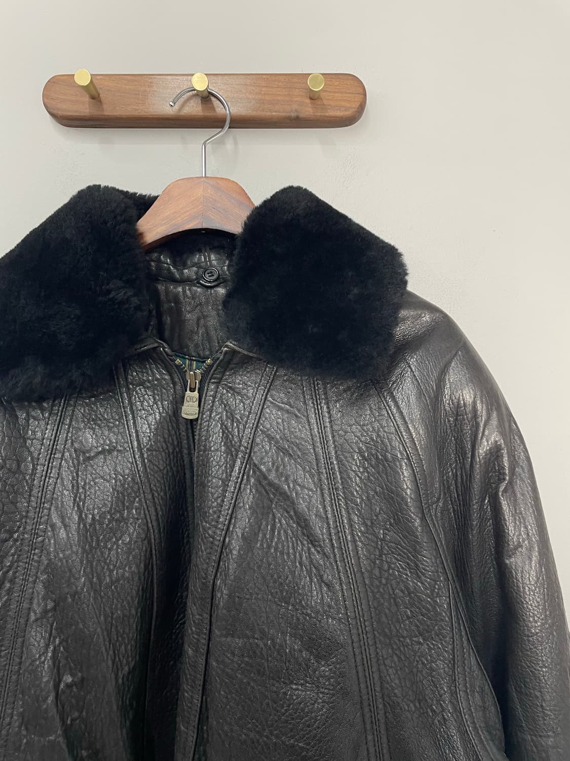 빈티지 양가죽 A-2 블랙 레더 봄버 자켓 H2361 상품이미지3