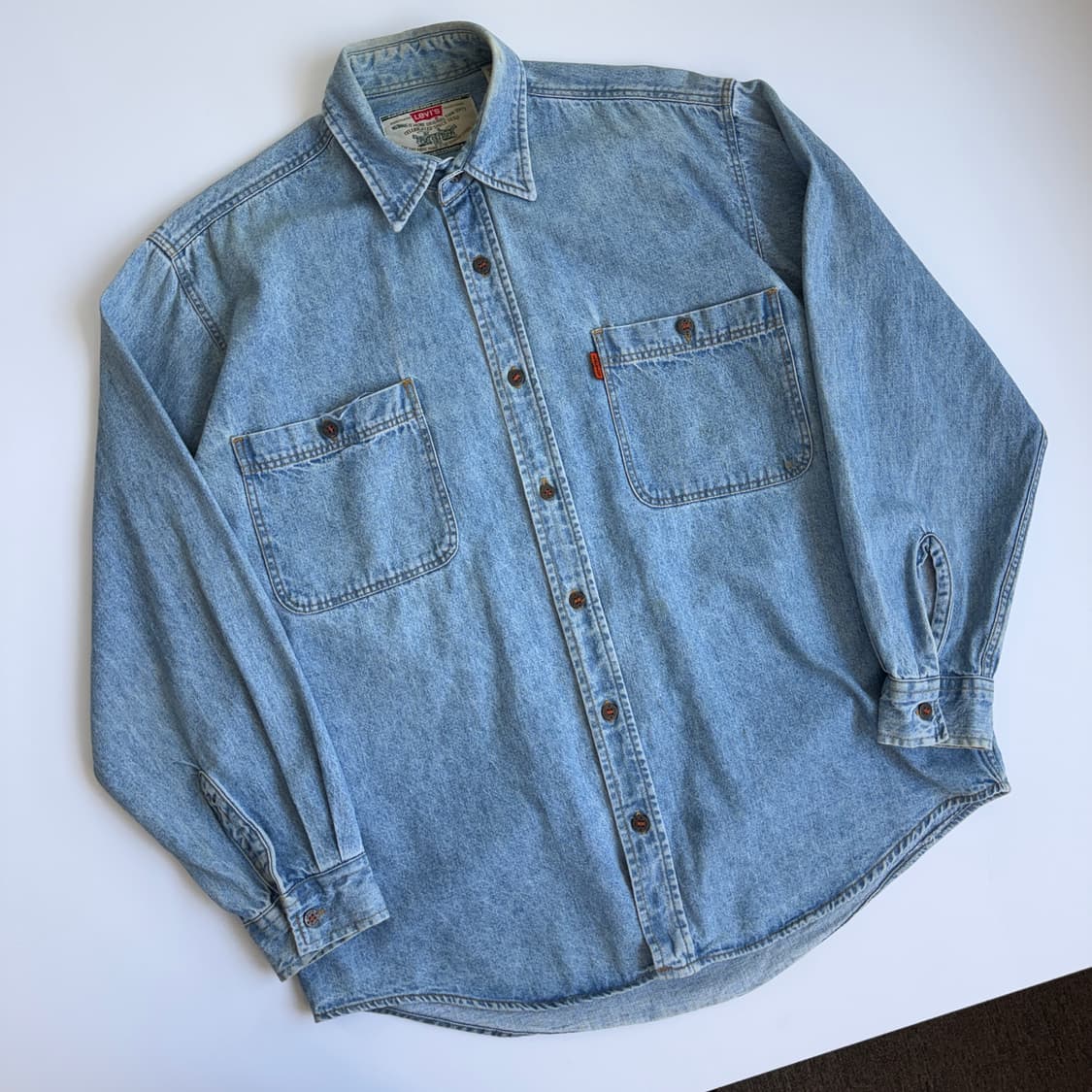 Levi's 리바이스 90‘s 데님 아이언 버튼 오렌지 탭 셔츠 상품이미지1