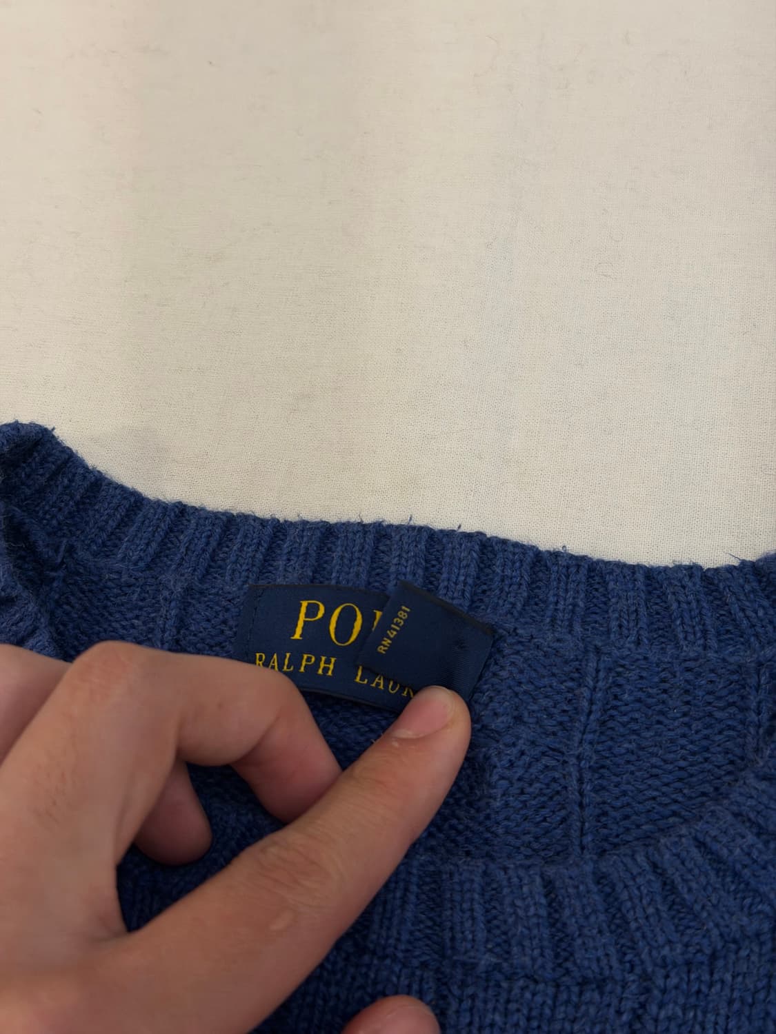 폴로 랄프로렌 꽈배기 케이블 니트 블루 상품이미지4