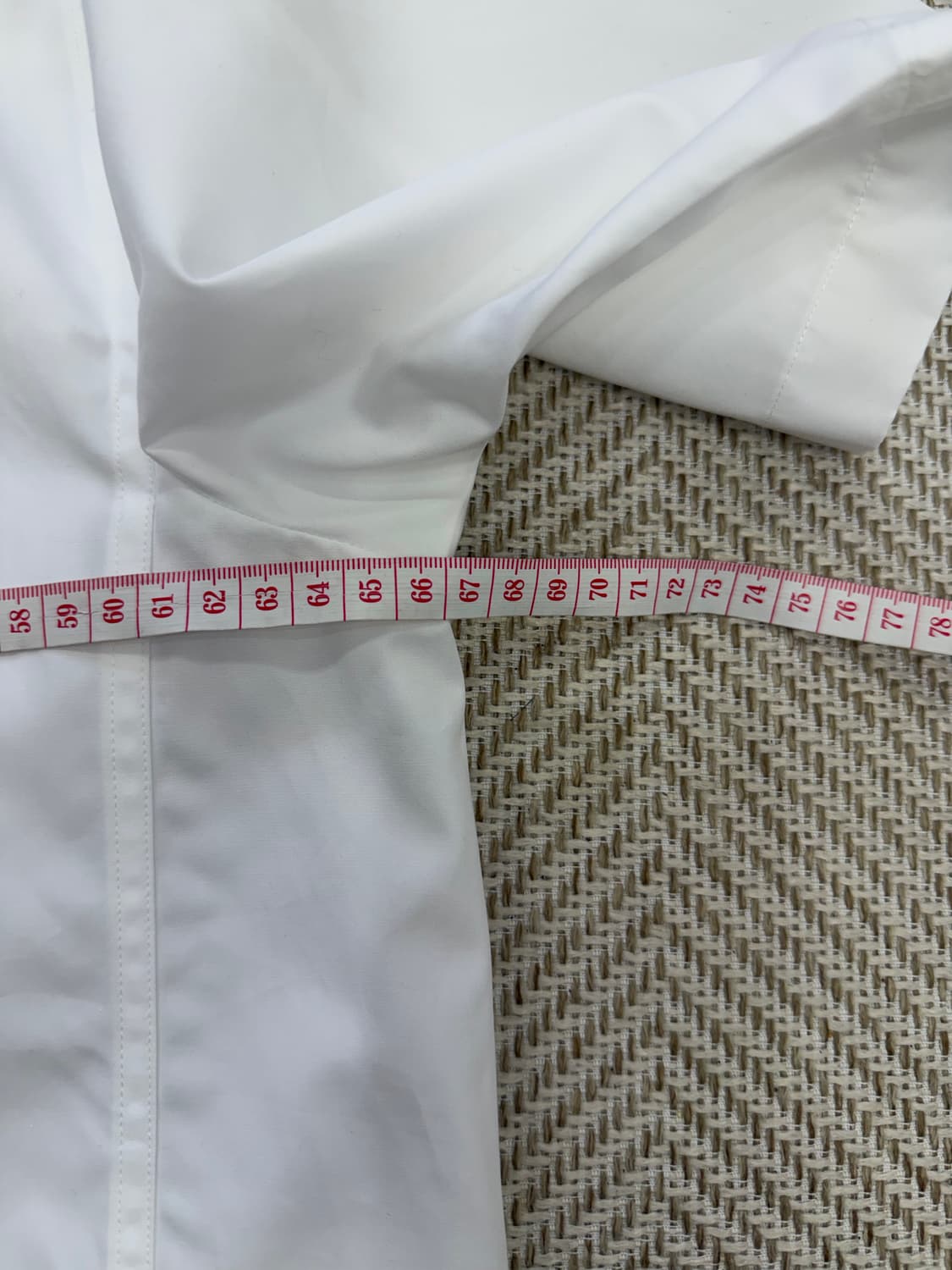 정품) 우영미 코튼 셔츠 백로고 숏슬리브 셔츠 50 새제품급 상품이미지9