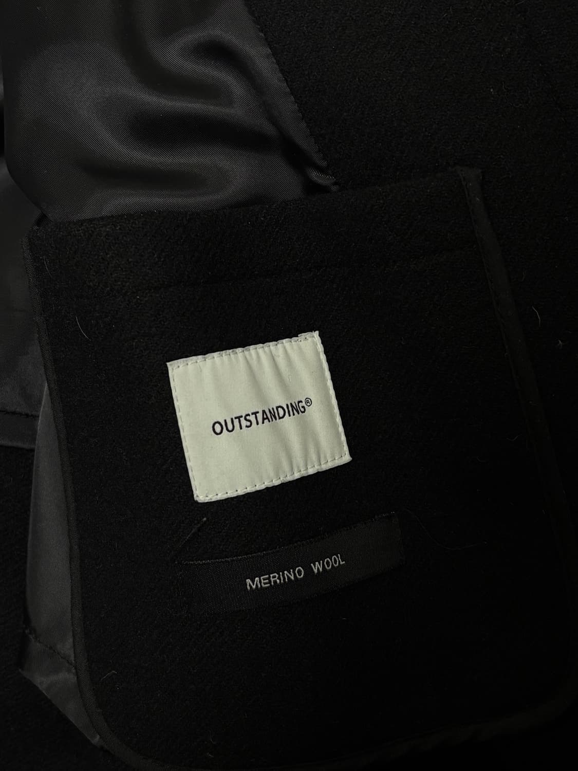 아웃스탠딩 울 발마칸 코트 블랙 상품이미지4
