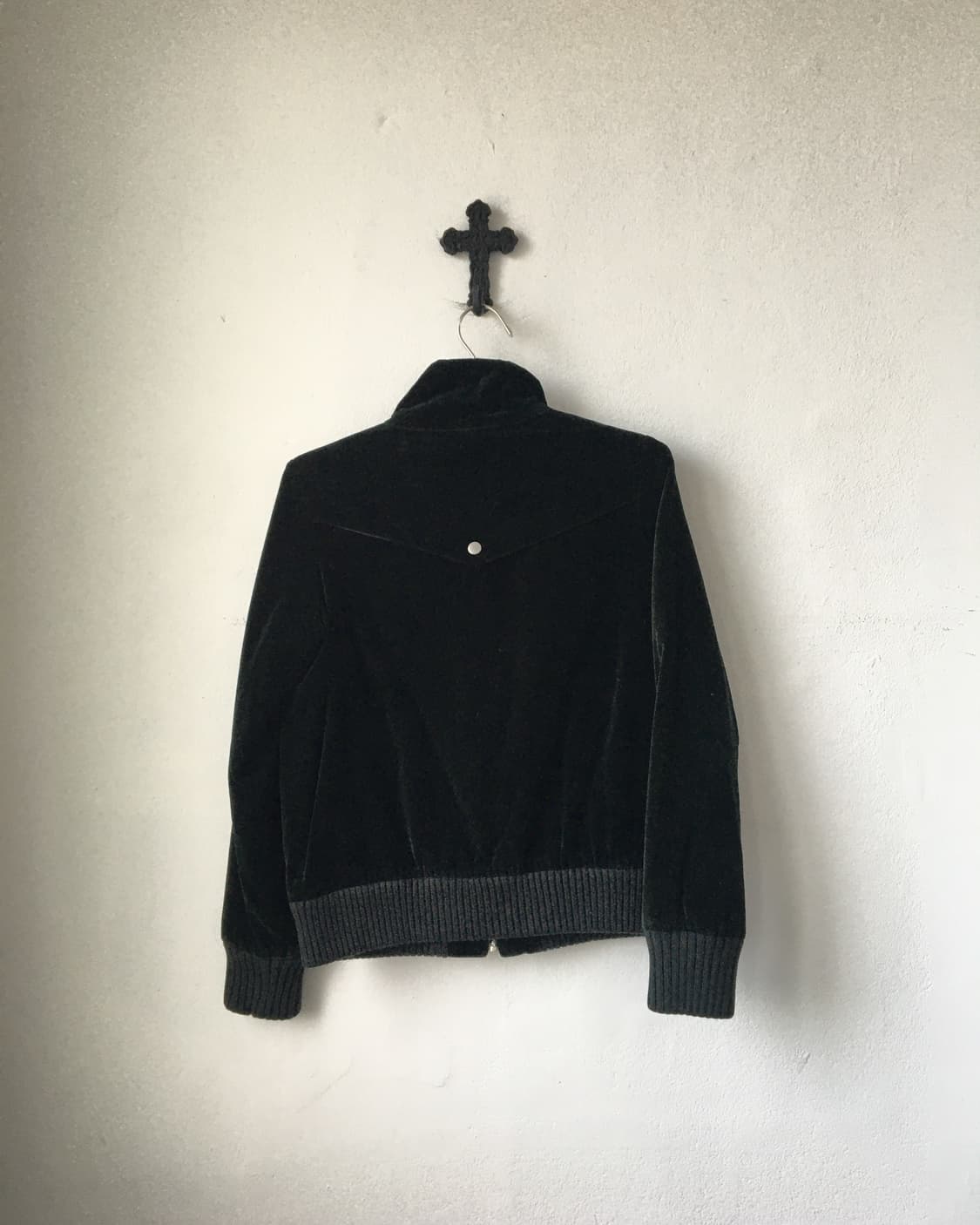 High neck green velour jacket 상품이미지4