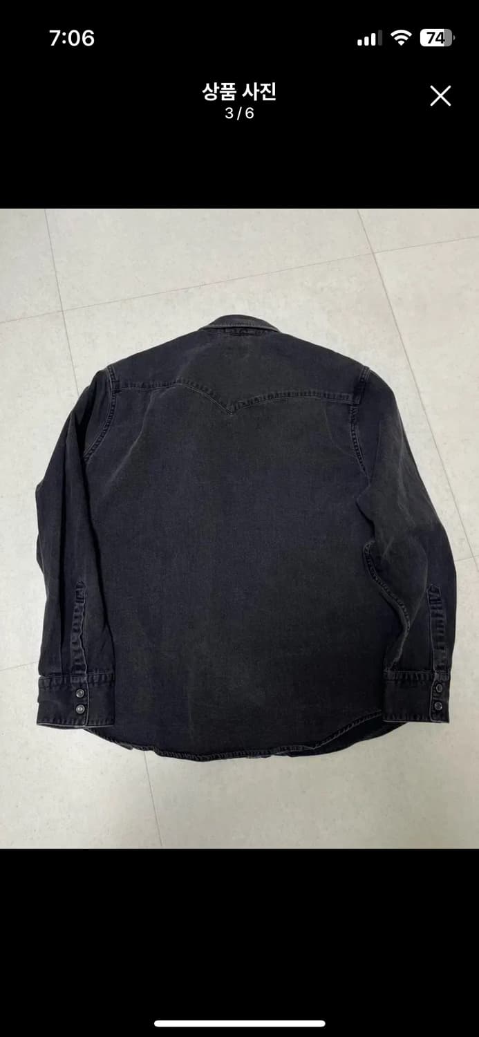 [XL/100-103] 리바이스 / 웨스턴 셔츠 콘데님 / 워시드블랙 상품이미지3