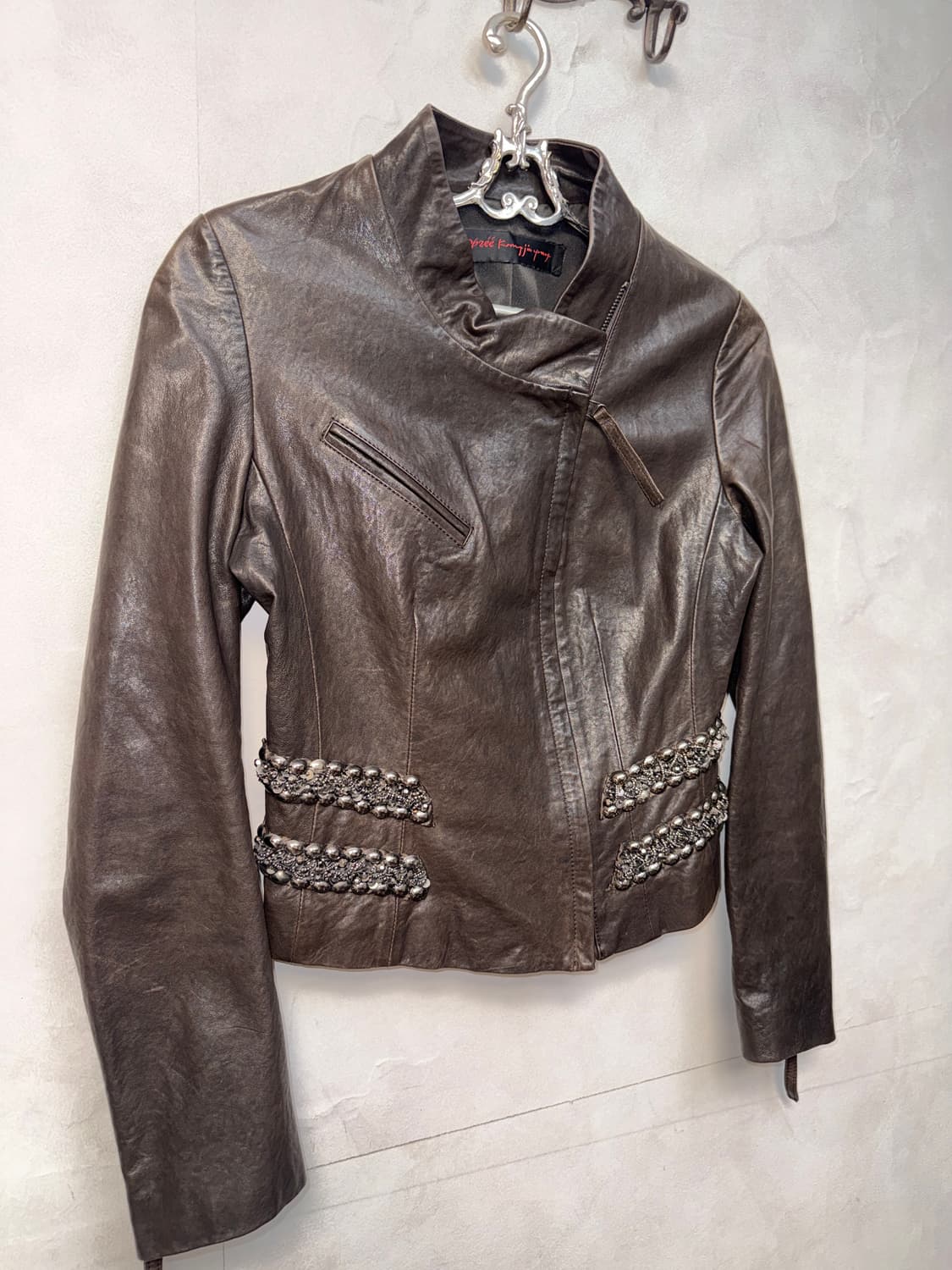 OBZEE brown lamb skin stud two way jk 상품이미지2