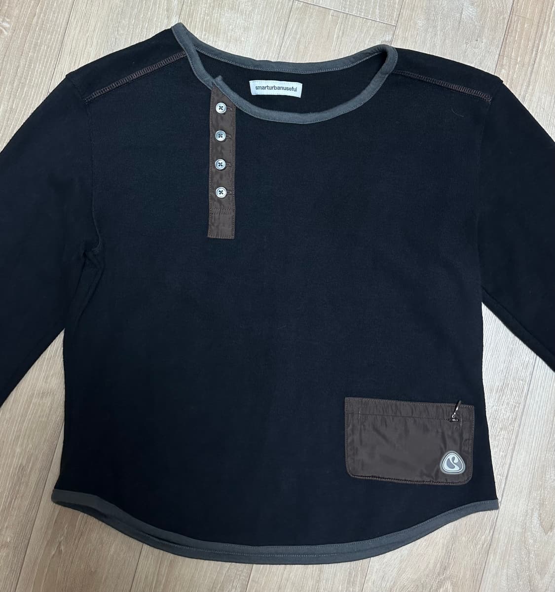 스마트어반유즈풀 언발란스 롱슬리브 블랙 상품이미지3