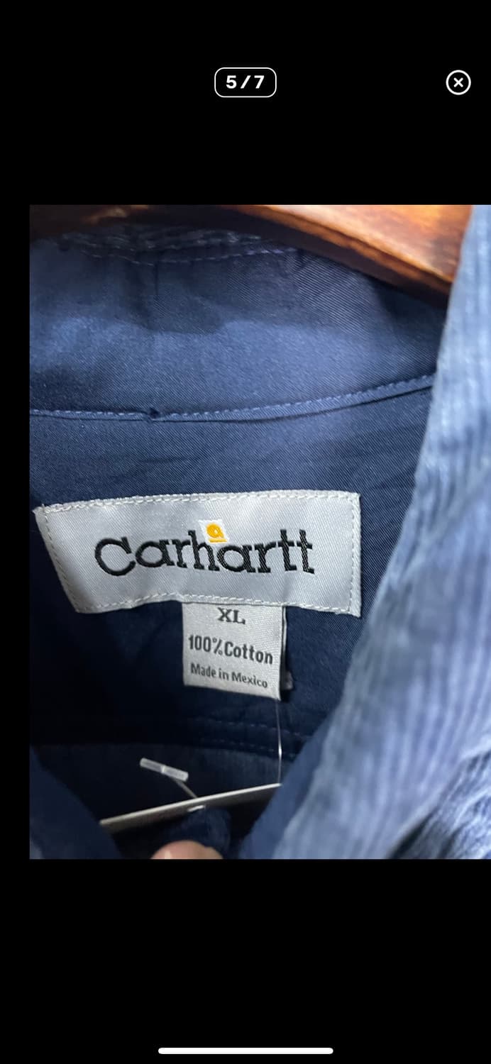 칼하트 코튼 블루 워크셔츠 A2470 상품이미지5