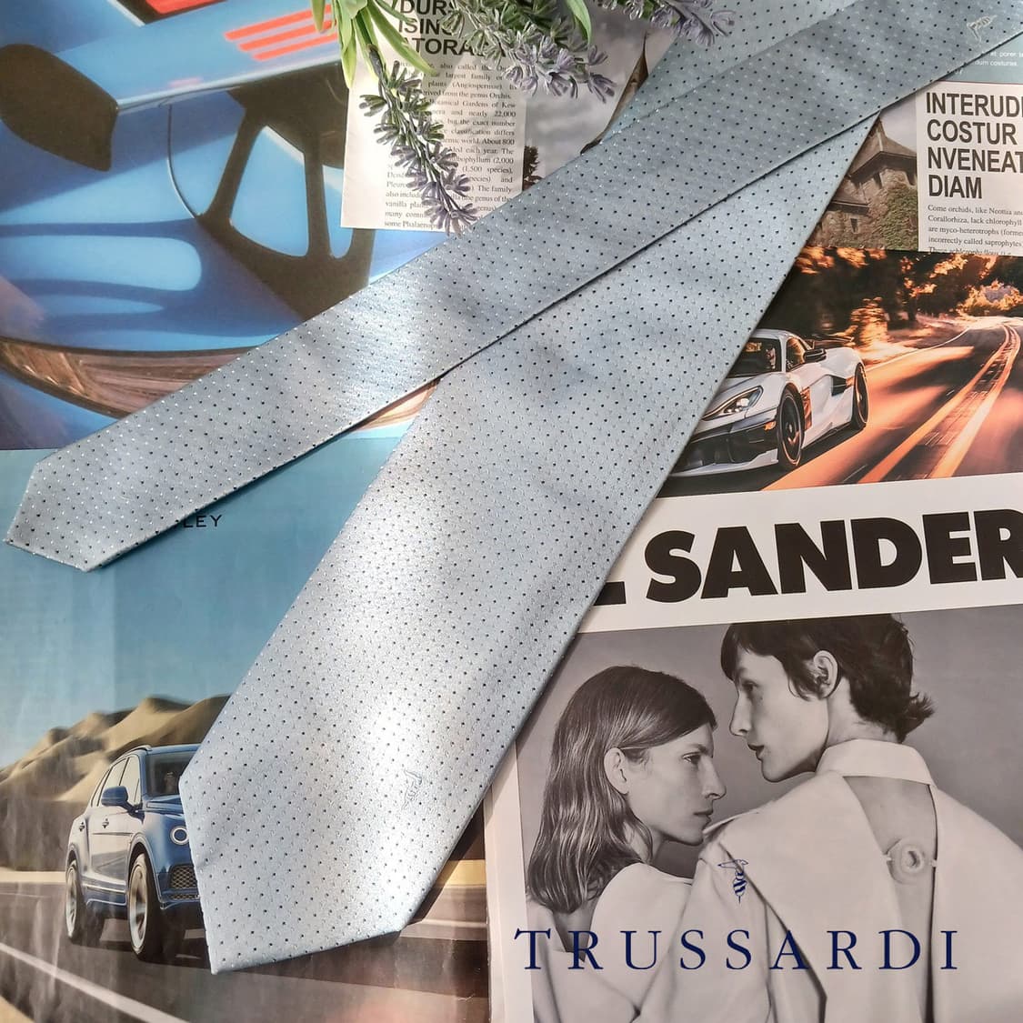 트루사르디 실크 스카이블루 도트 넥타이 8.7cm A+등급 A18951
 상품이미지1