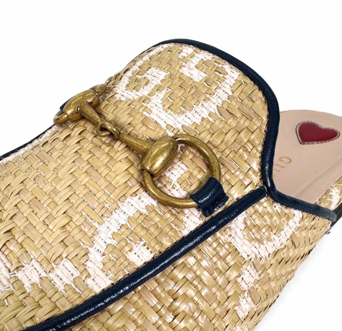 [36] 구찌 여성 프린스타운 GG로고 홀스빗 뮬 블로퍼 슬리퍼 베이지 상품이미지8