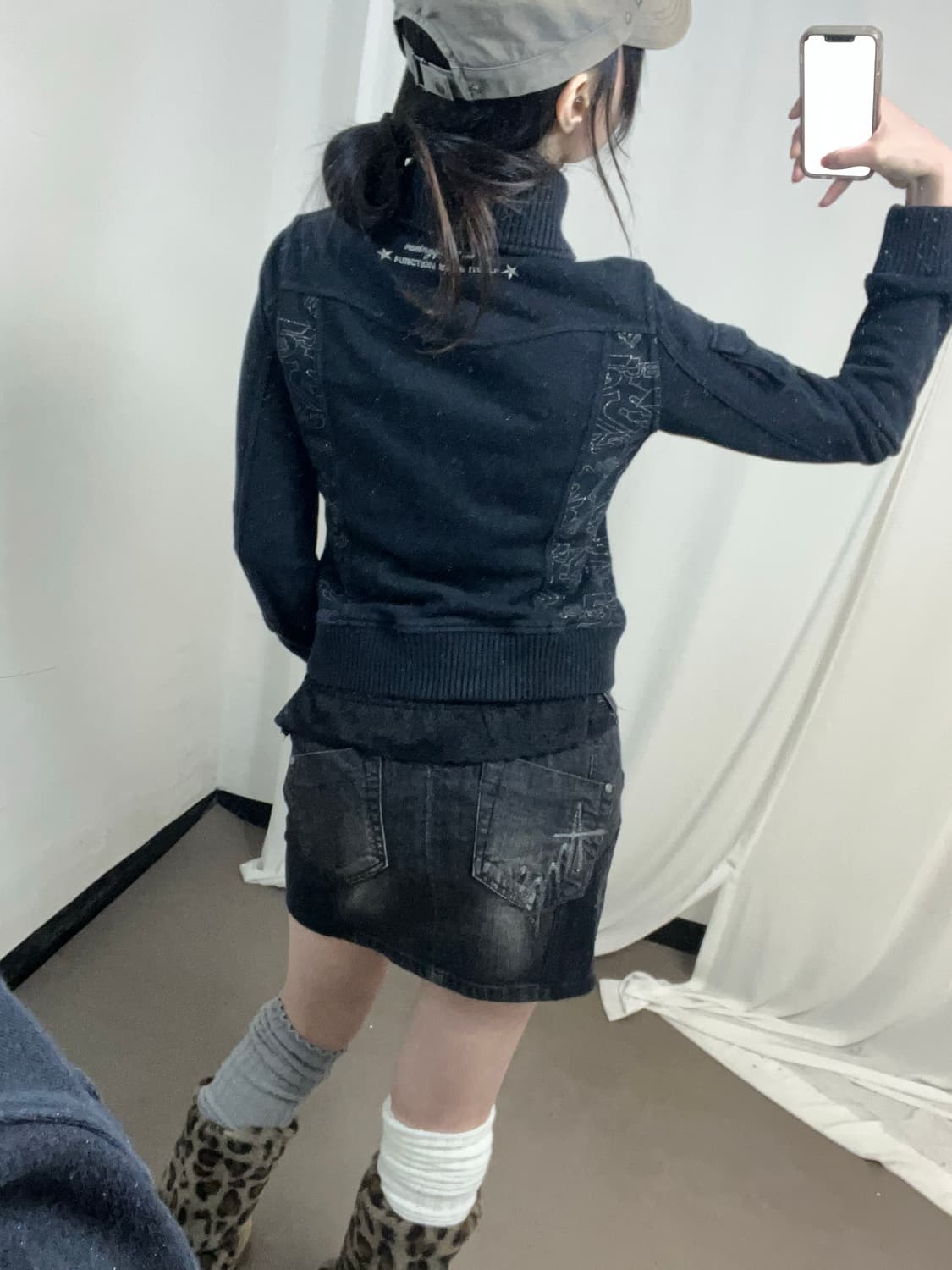 페어리무드 블랙 데님 스커트 상품이미지6