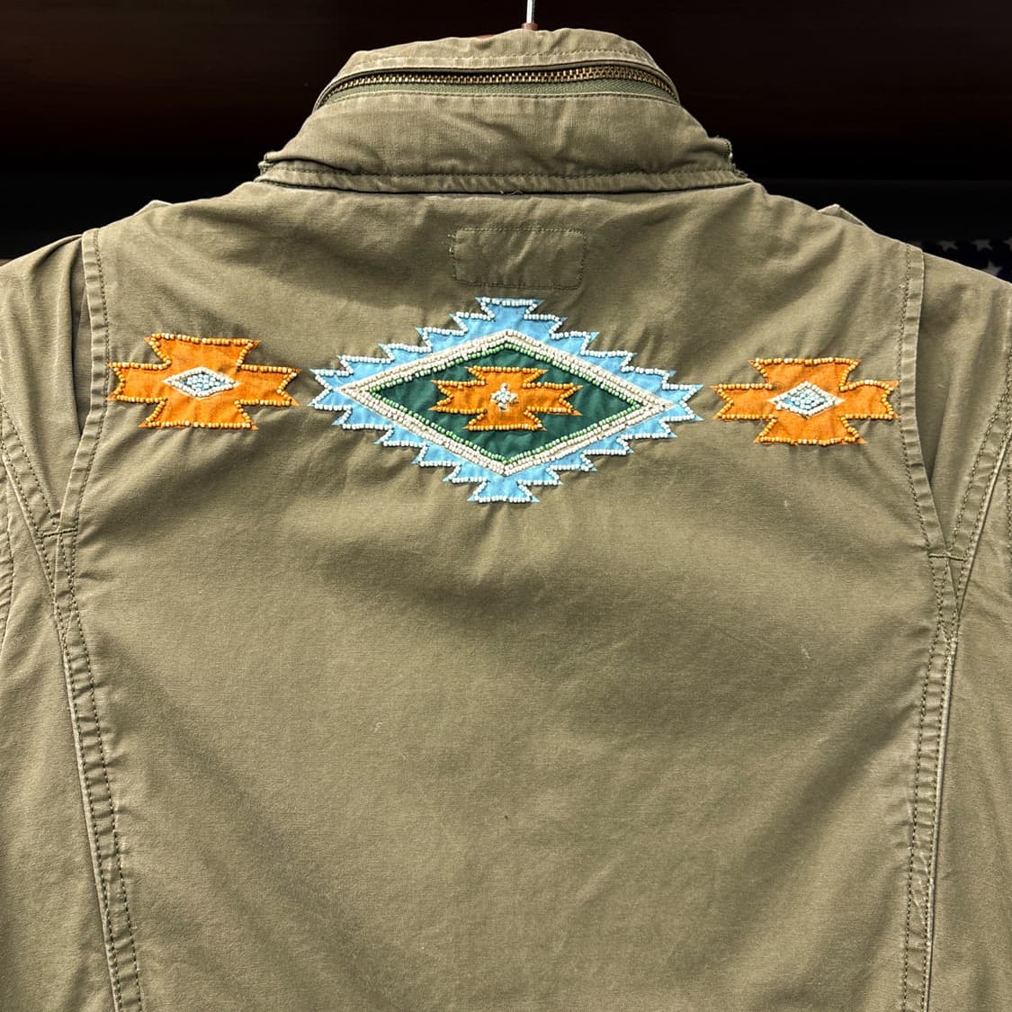 00s 데님 앤 서플라이 아즈텍 비즈아트 M-65 필드자켓 N1228 상품이미지5