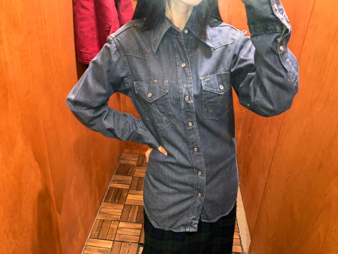 60~70s Wrangler 랭글러 웨스턴 데님 셔츠 슬림핏 상품이미지3