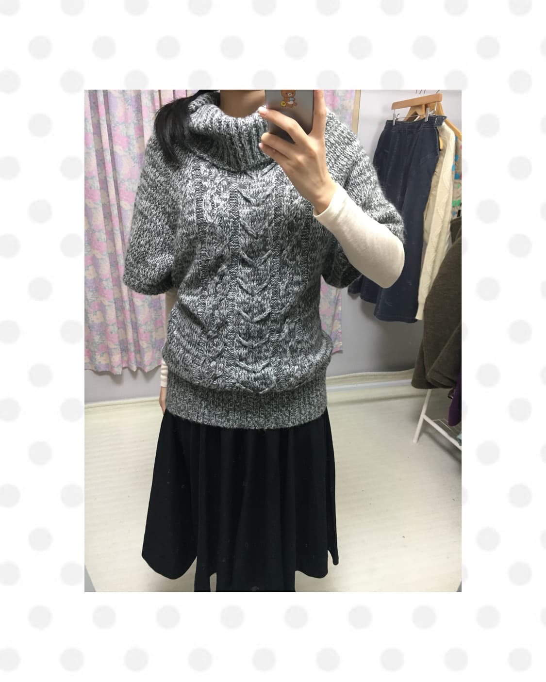 그레이 보카시 목폴라 니트 상품이미지1