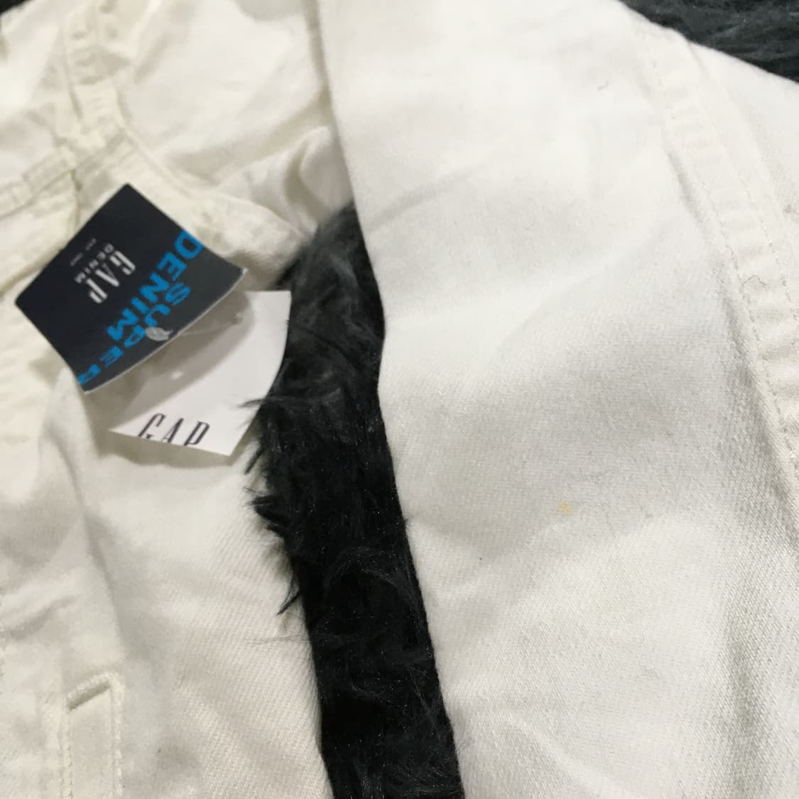투티/A10 GAP DENIM 화이트 데님 자켓 청자켓 크롭 트러커 우먼 상품이미지6