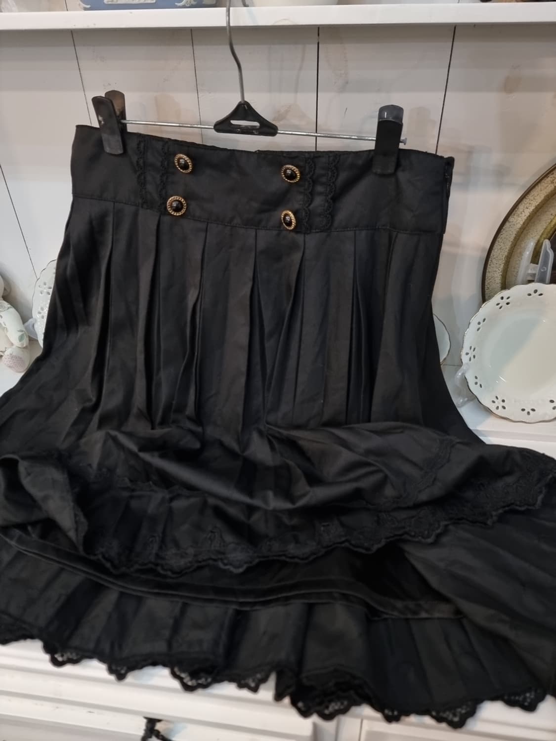 axes femme 하이웨이스트 블랙 플레어 스커트 상품이미지4