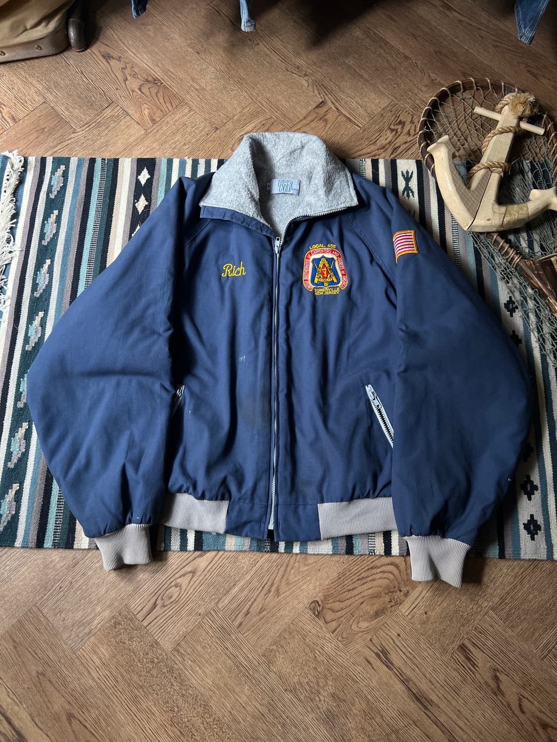 [XL]90's Made in USA 카펜터 오피서 봄버 자켓 상품이미지2