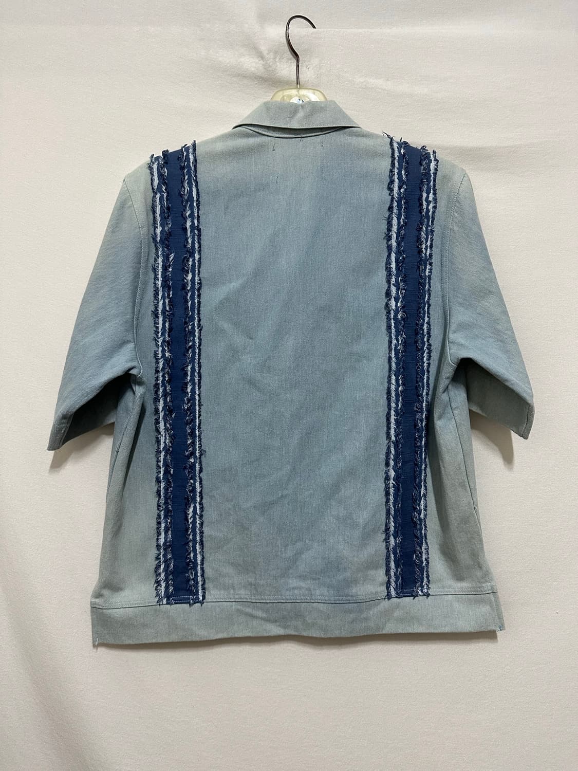 데님 디테일 반팔셔츠 상품이미지2