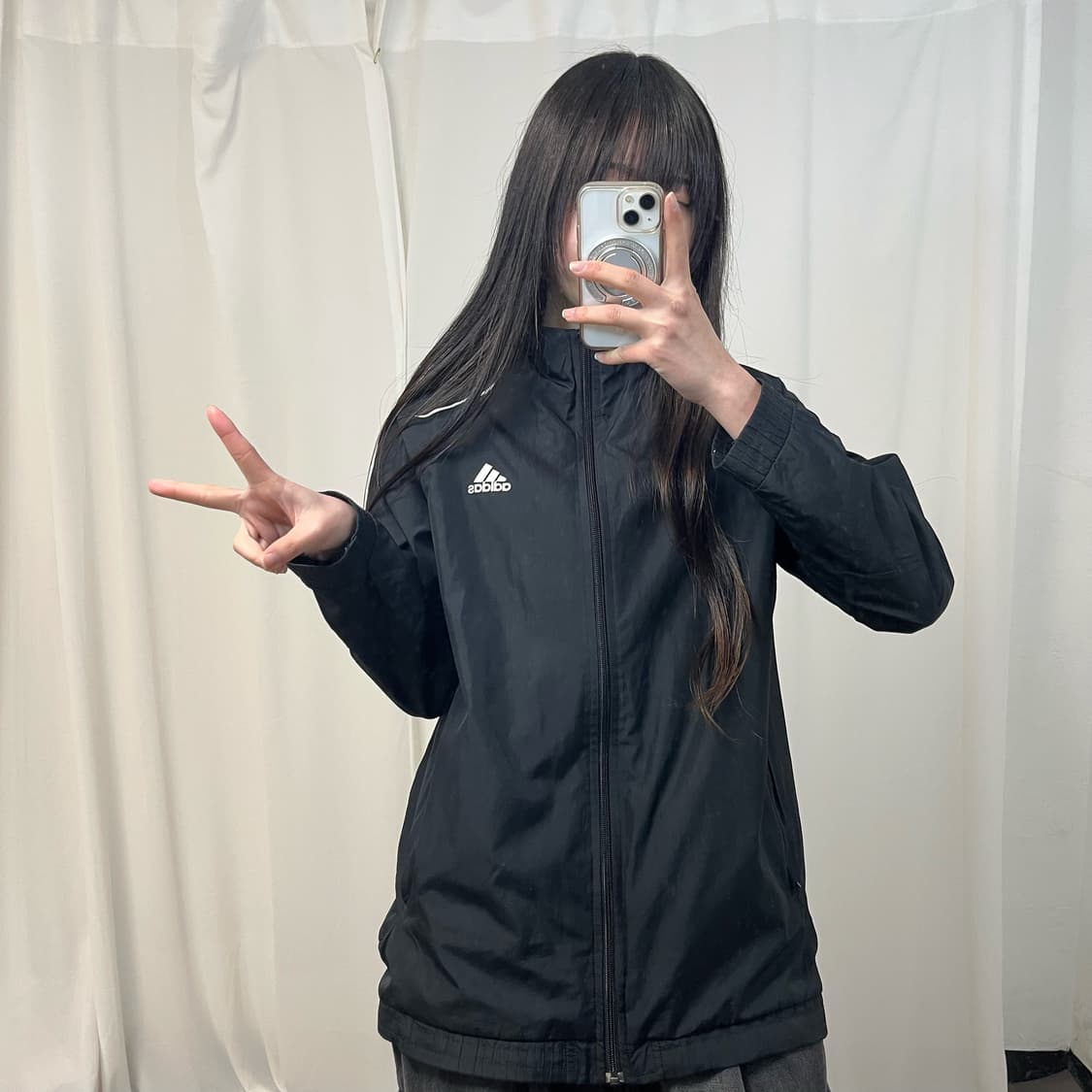 Adidas black windbreaker 상품이미지2