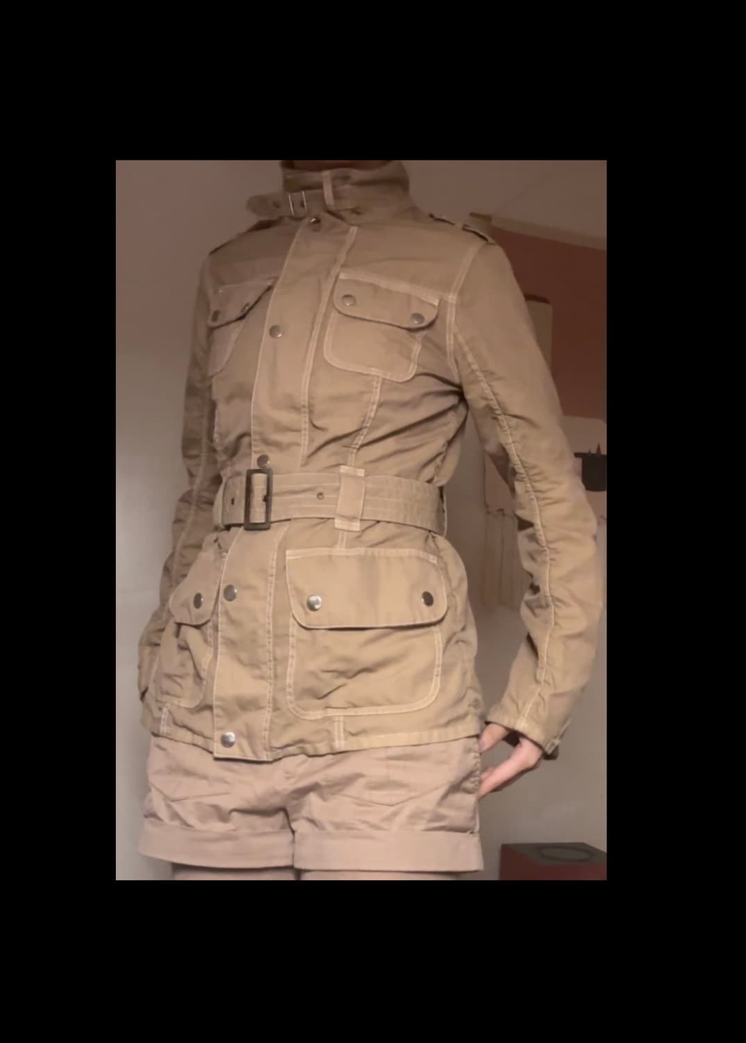 벨티드 여성 유틸리티 사파리 자켓 밀리터리 필드 자켓 상품이미지2