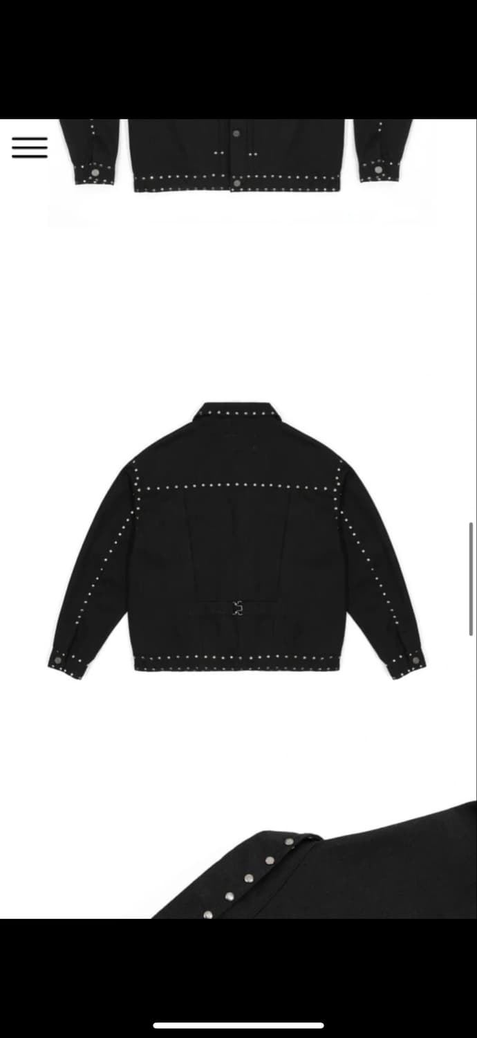 창모 Libilly 블랙 스터드 데님 자켓 L 새상품 상품이미지3