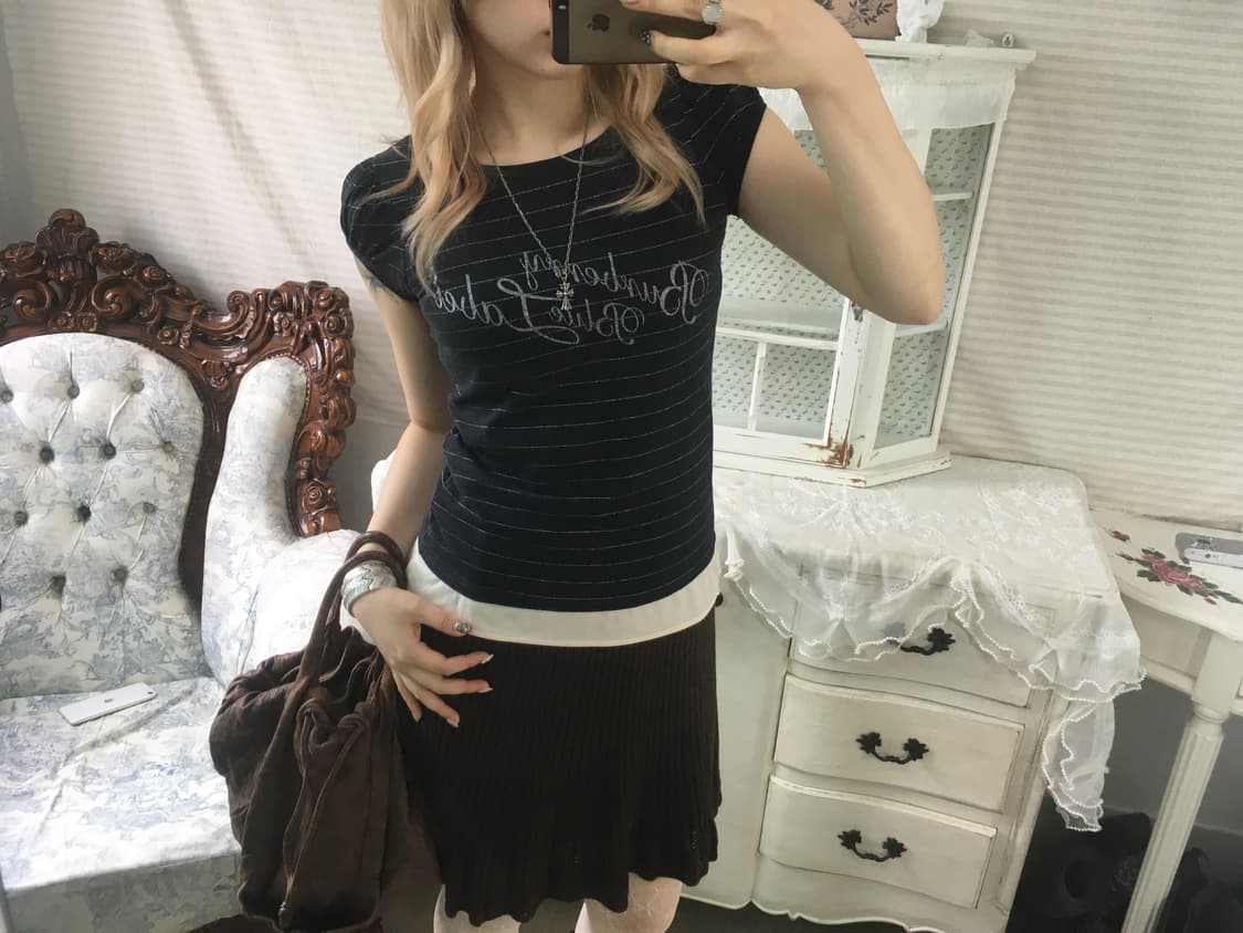 버버리 블루라벨 스트라이프 반팔 티셔츠 상품이미지4