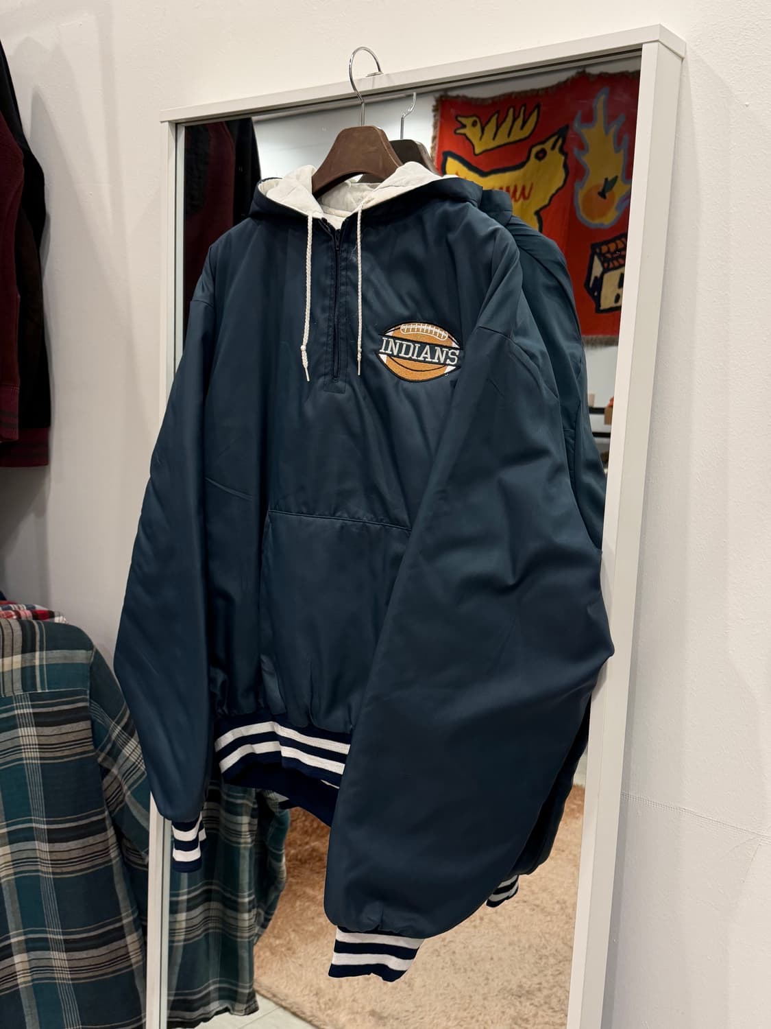 90s Holloway 나일론 쿼터 집업 아노락 후드 웜업 (USA) 상품이미지1