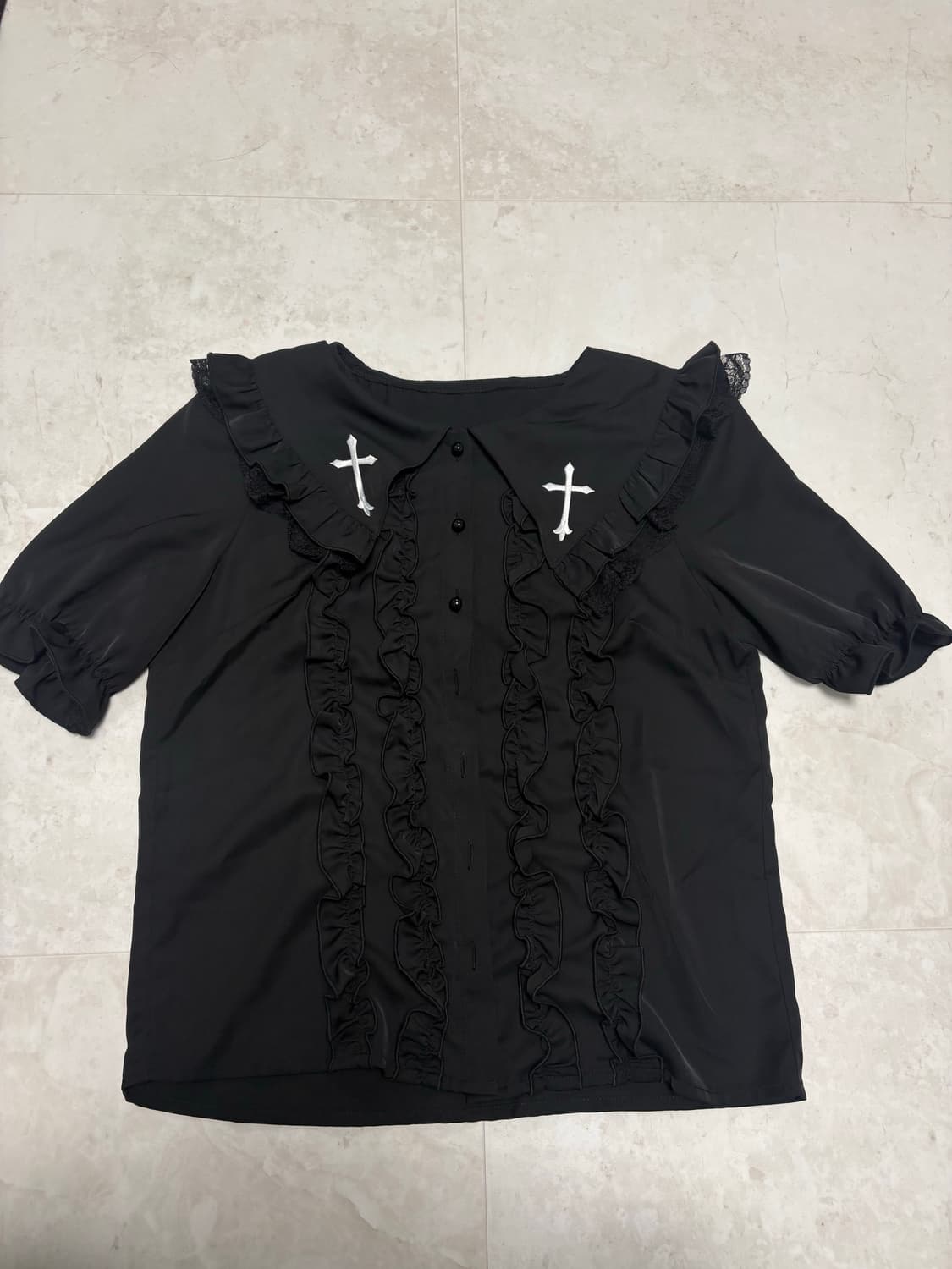 MARS 크로스반팔블라우스 상품이미지1