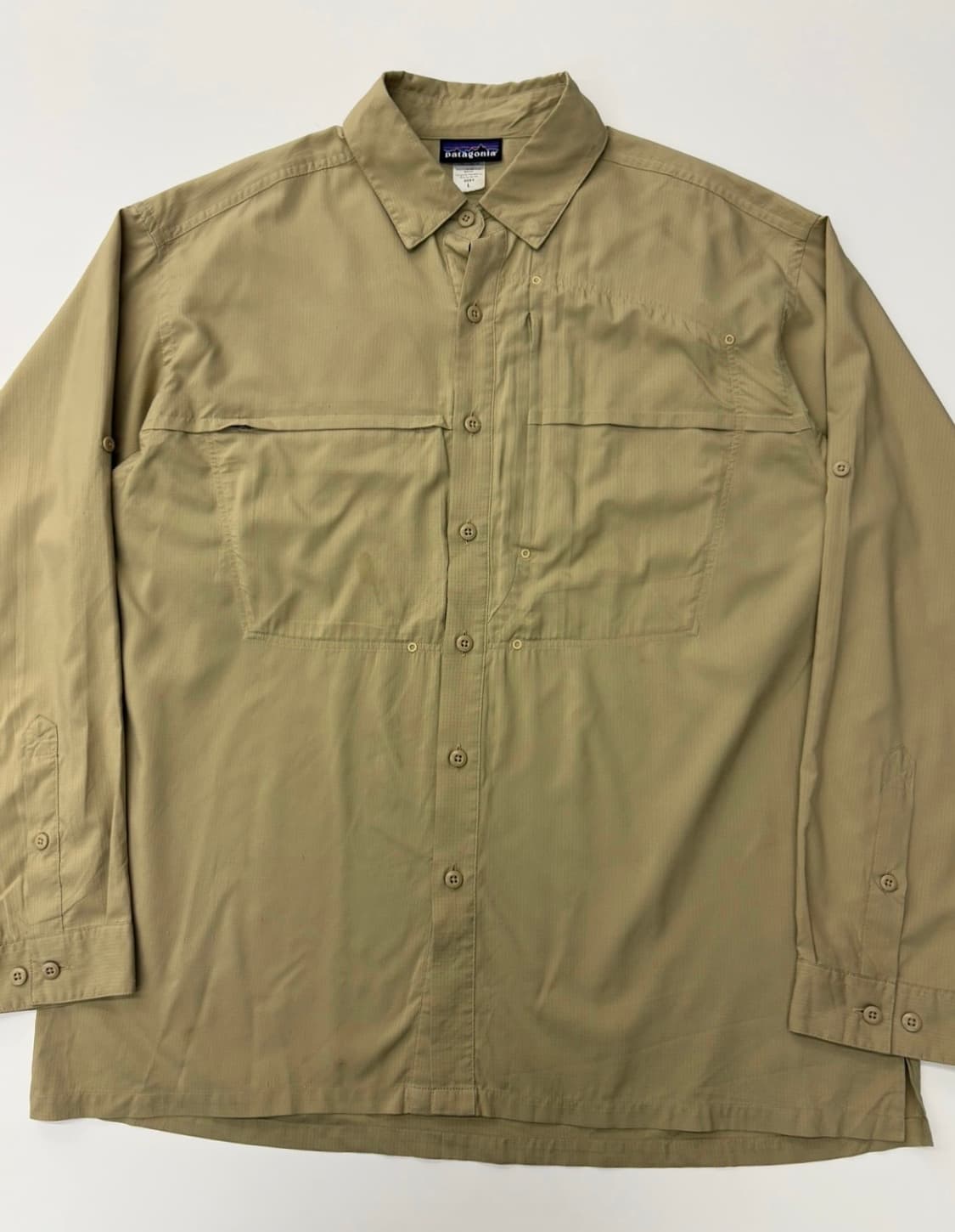 Patagonia 파타고니아 00's 립스탑 베이지컬러 버튼다운 셔츠 상품이미지2