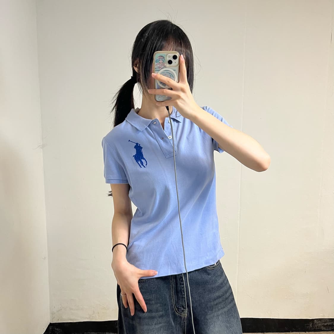 Polo  Lavender Big Pony Collar T-Shirt  상품이미지2