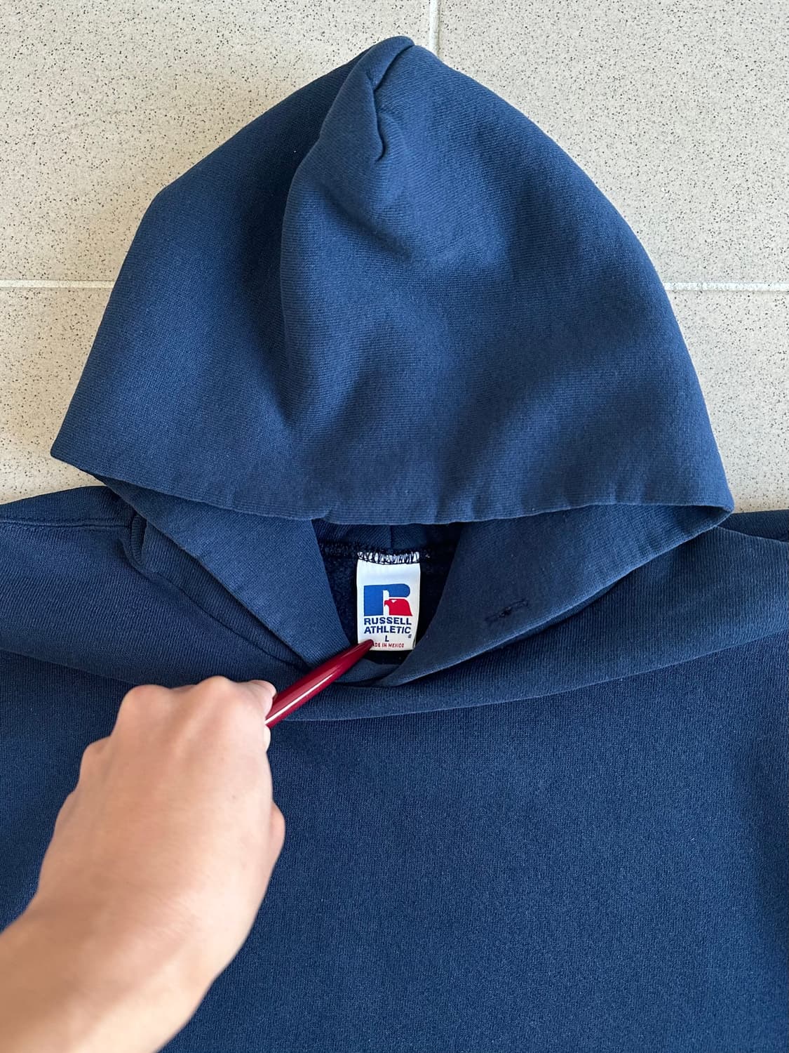 90s 빈티지 러셀 후드 네이비 L 상품이미지6