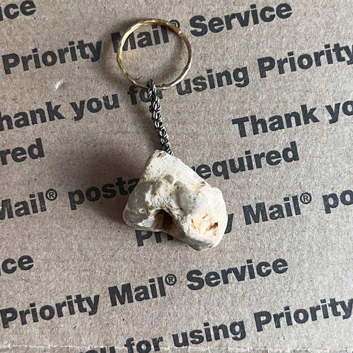 90s vtg Coral Fossil Keyring 상품이미지2