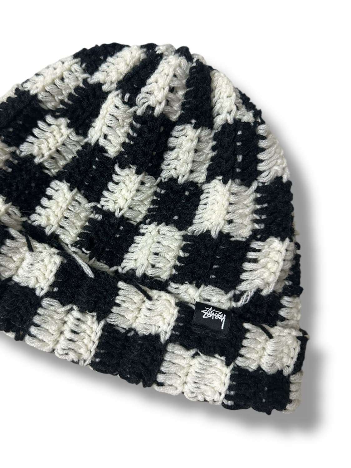 [스투시]stussy crochet checker beanie black 상품이미지3
