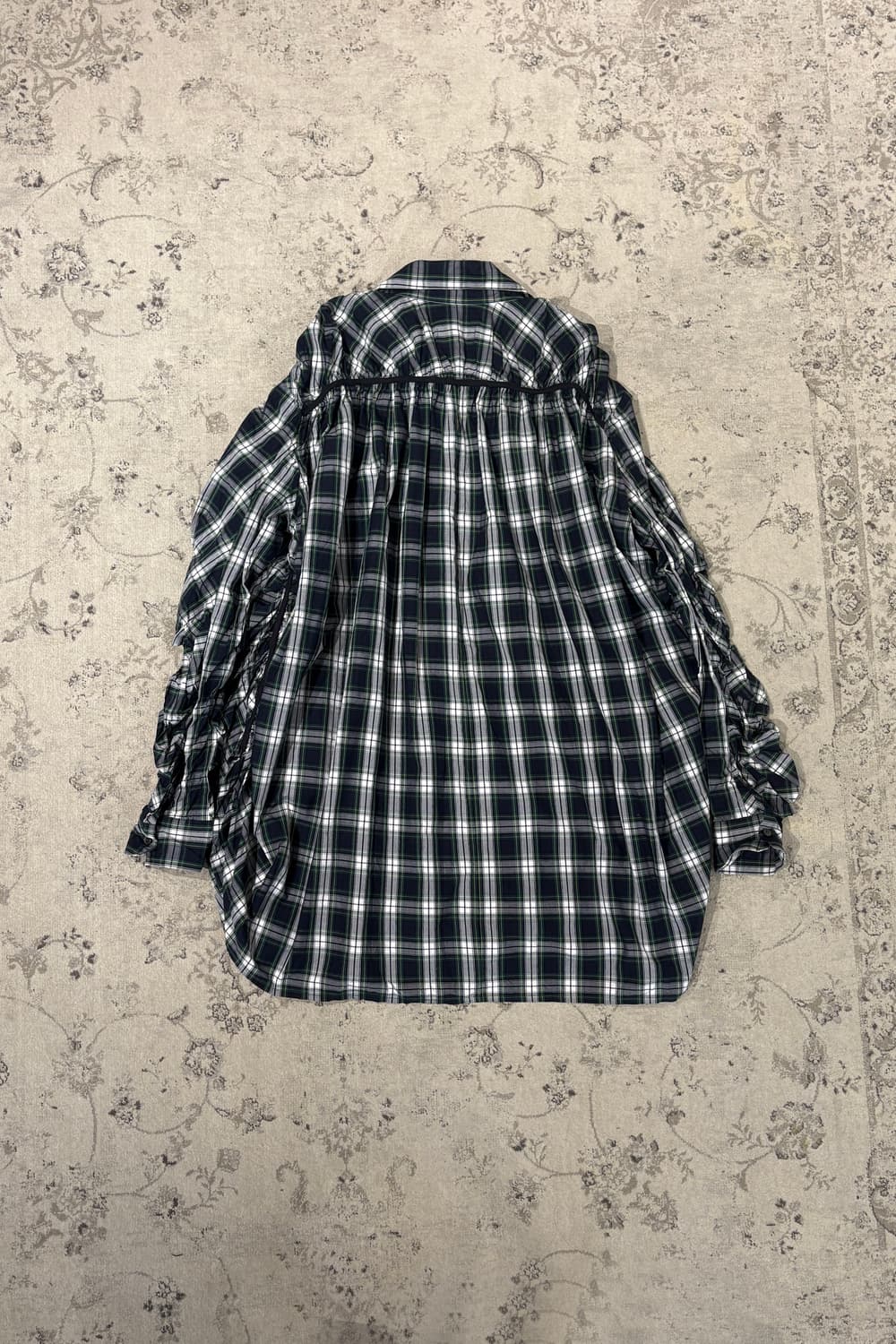 KIDILL Ruched Plaid Oversized Shirt 상품이미지8