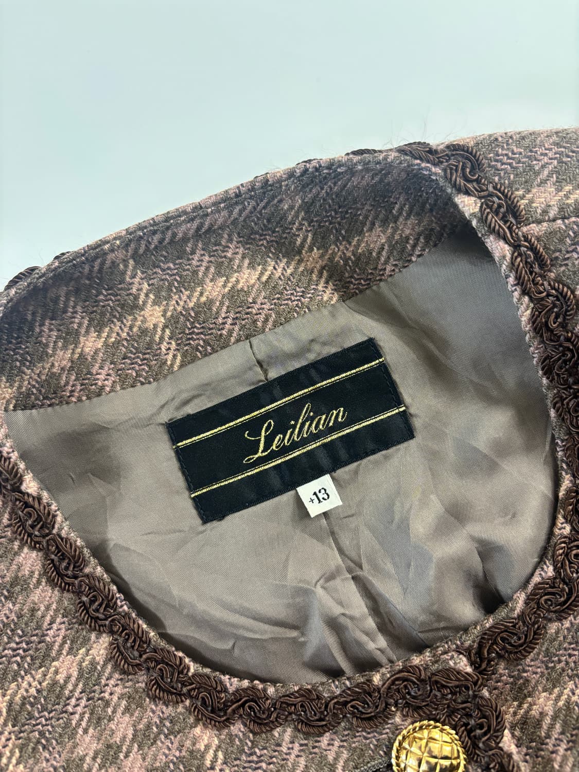 (드라이완료)레리안 갈색체크자켓_일본빈티지 상품이미지6